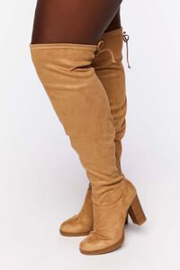 TAN Faux Suede Over-the-Knee Boots (Wide), image 1