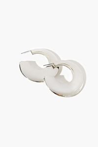 SILVER Wide-Band Hoop Earrings, image 2