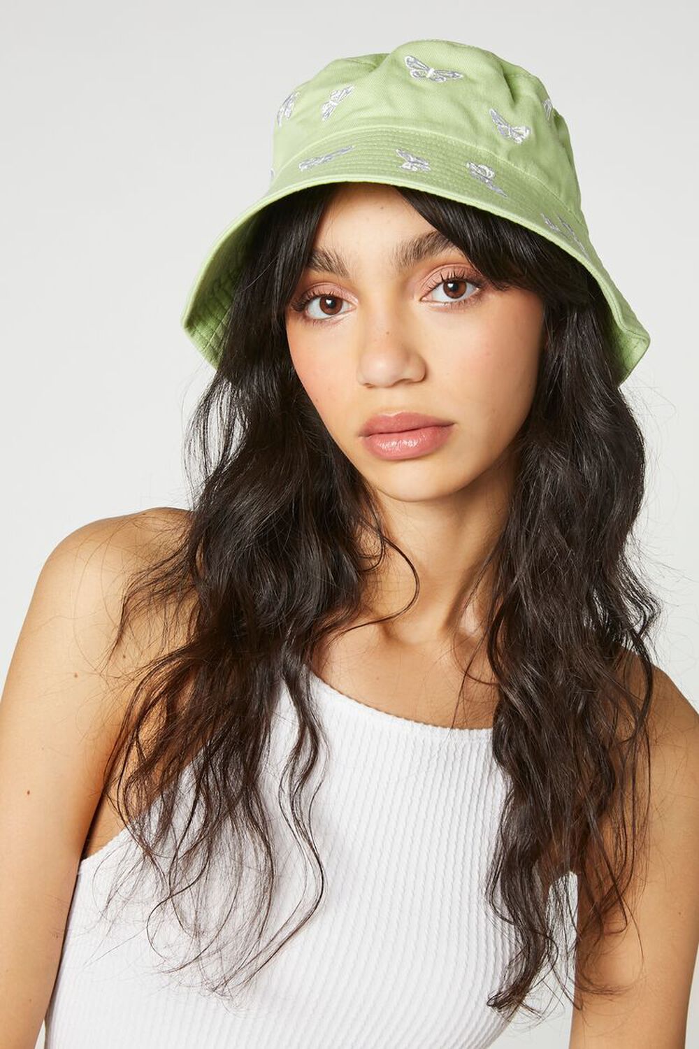 Butterfly Embroidered Bucket Hat, image 2