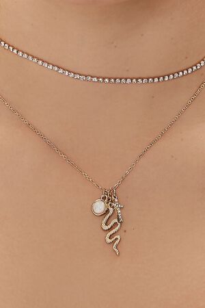 Snake & Cross Pendant Necklace Set