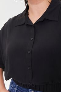 BLACK Plus Size Cropped Shirt, image 5