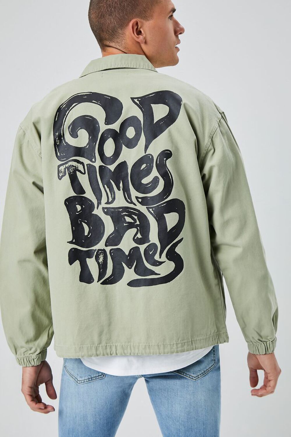 SAGE/BLACK Good Times Bad Times Graphic Coach Jacket, image 1