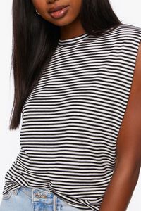 BLACK/WHITE Striped Muscle Tee, image 5