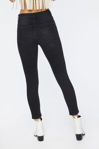 WASHED BLACK Long Distressed High-Rise Jeans, image 4