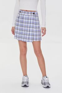 BLUE/MULTI Plaid Mini Wrap Skirt, image 2