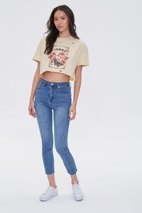 TAUPE/MULTI Distressed Floral Cropped Tee, image 5