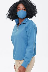 BLUE Half-Zip Pullover & Face Mask Set, image 2