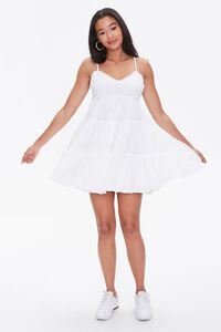 WHITE Tiered Fit & Flare Mini Dress, image 4