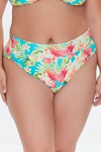 OASIS/MULTI Plus Size Tropical Print Bikini Bottoms, image 2