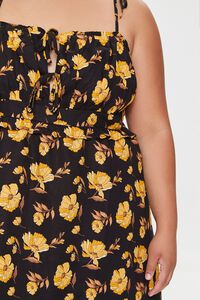 BLACK/MULTI Plus Size Floral Print Mini Dress, image 5