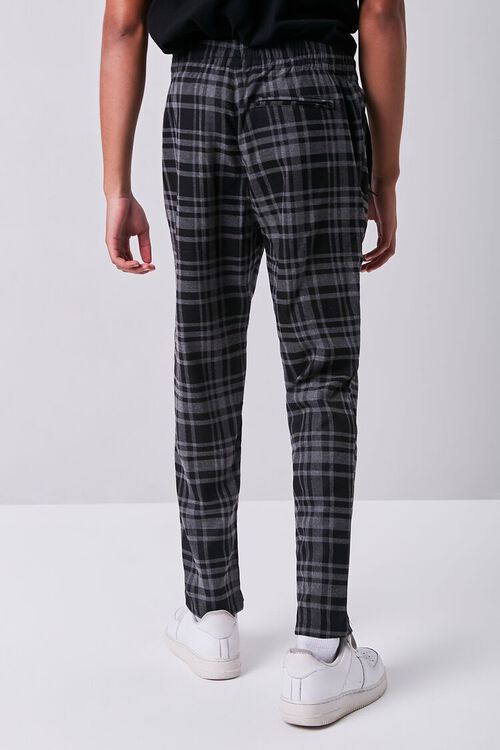 BLACK/GREY Plaid Slim-Fit Pants, image 4