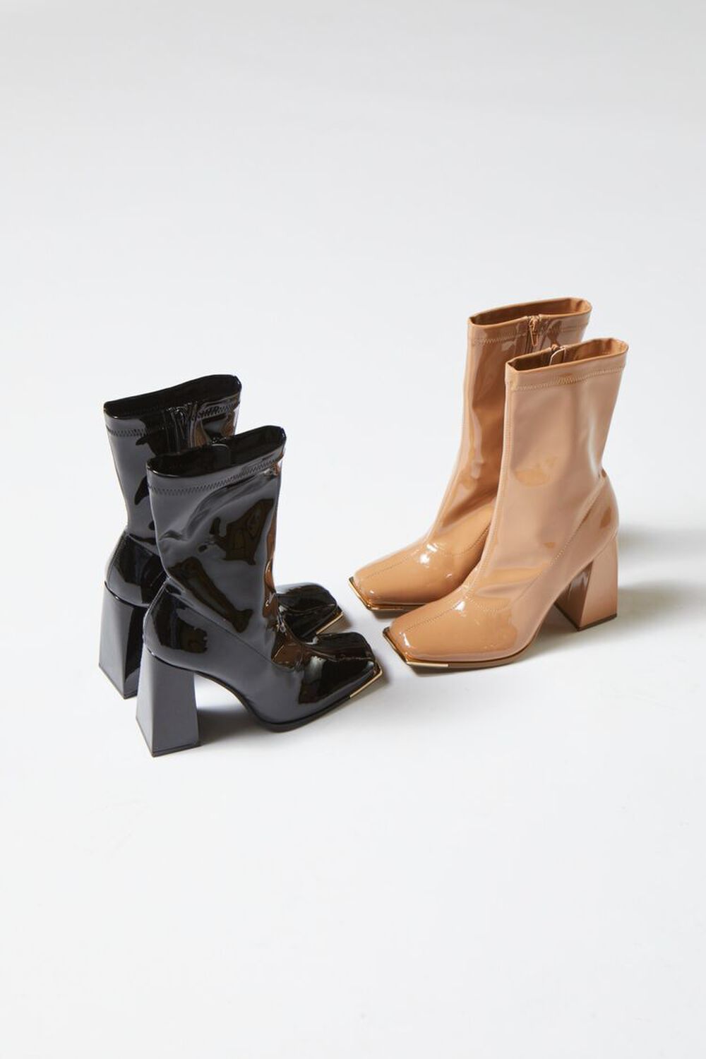 NUDE Faux Patent Leather Booties, image 1