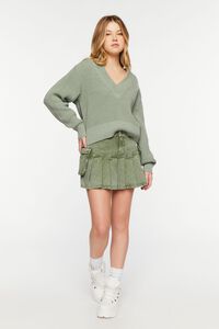 SAGE Purl Knit V-Neck Sweater, image 4