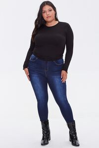 BLACK Plus Size Brushed Ruched Top, image 4