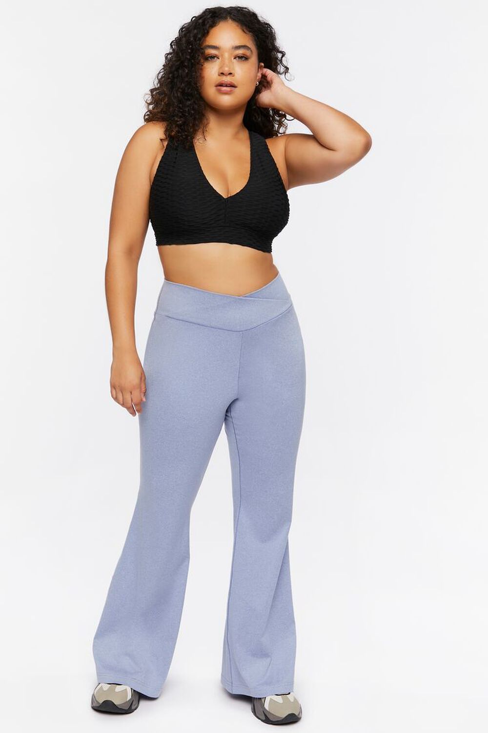 BLUE MIRAGE Plus Size Crossover Flare Pants, image 1
