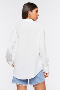 IVORY Poplin Button-Front Shirt, image 3