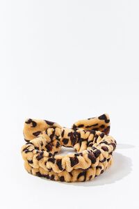BROWN/BLACK Leopard Print Bow Headwrap, image 3