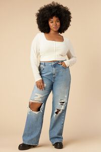 MEDIUM DENIM Plus Size Destroyed 90s-Fit Jeans, image 7