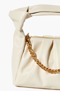WHITE Faux Leather Chain Baguette Bag, image 4