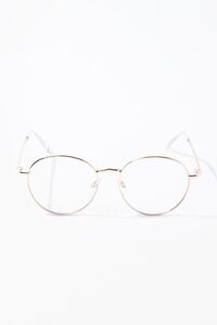 GOLD/CLEAR Round Reader Glasses, image 3