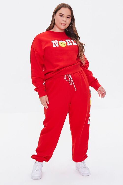 RED/MULTI Plus Size Fleece Noel Pullover, image 4