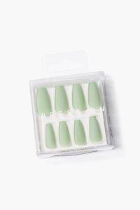GREEN Opaque Coffin Press-On Nails, image 1