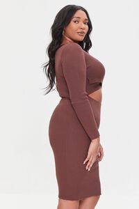 BROWN Plus Size Cutout Sweater Dress, image 2