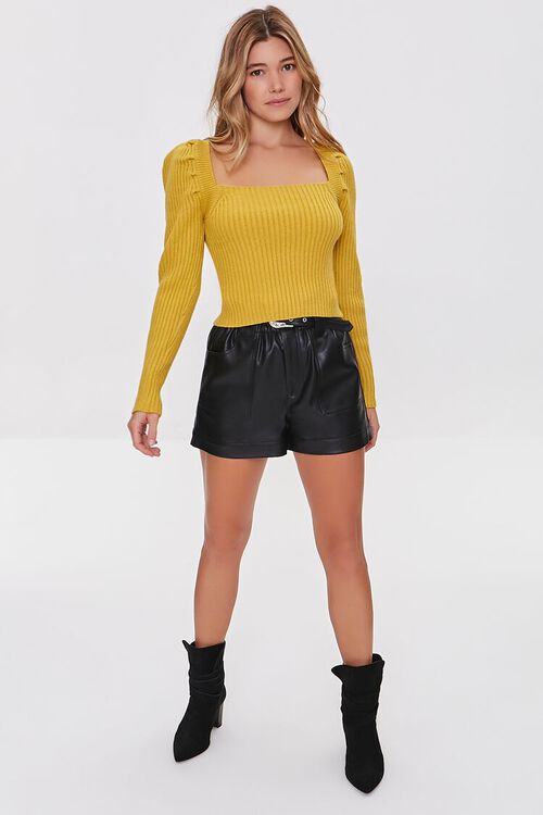 MUSTARD Ribbed Self-Tie Fitted Sweater, image 4