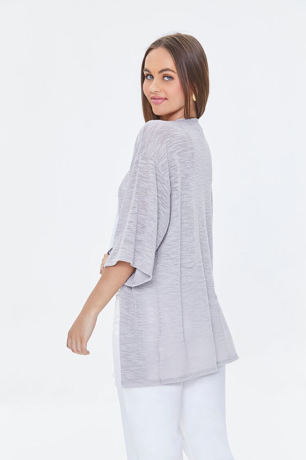 GREY Open-Front Cardigan Sweater, image 3