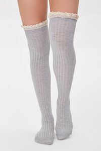 GREY Crochet-Trim Over-the-Knee Socks, image 4
