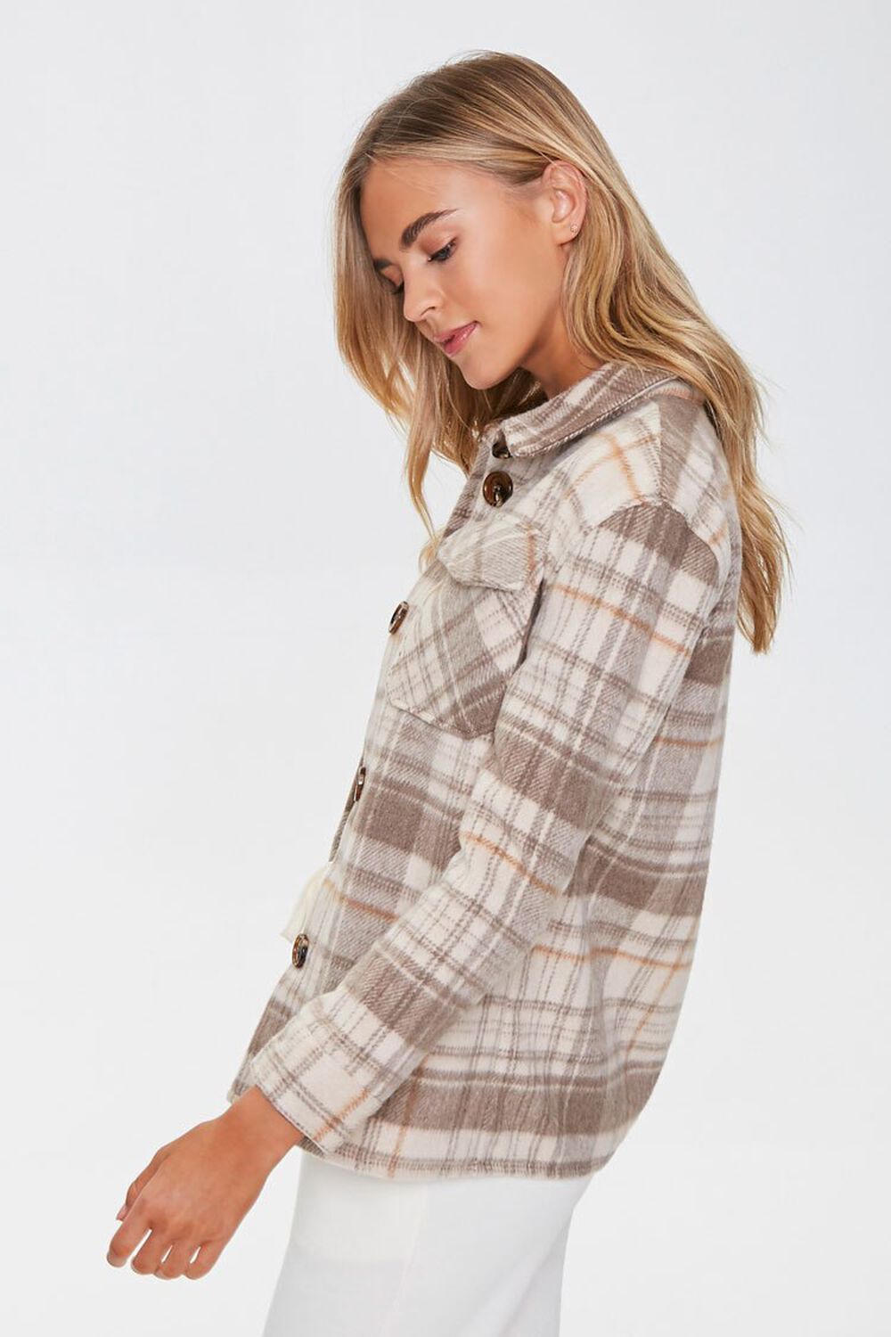 Plaid Button-Up Shacket, image 2