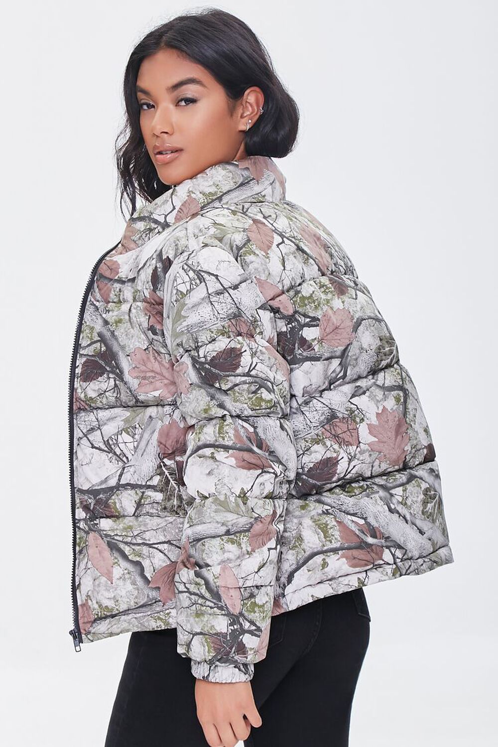 OLIVE/MULTI Forest Camo Print Puffer Jacket, image 2