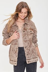 BROWN Mineral Wash Quilted Jacket, image 2