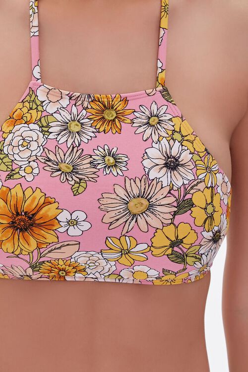 PINK/MULTI Floral Print Bikini Top, image 4
