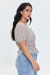 PINK/MULTI Plus Size Ditsy Floral Ruffled Top, image 2