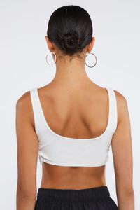 WHITE Ribbed Crisscross Cropped Tank Top, image 3