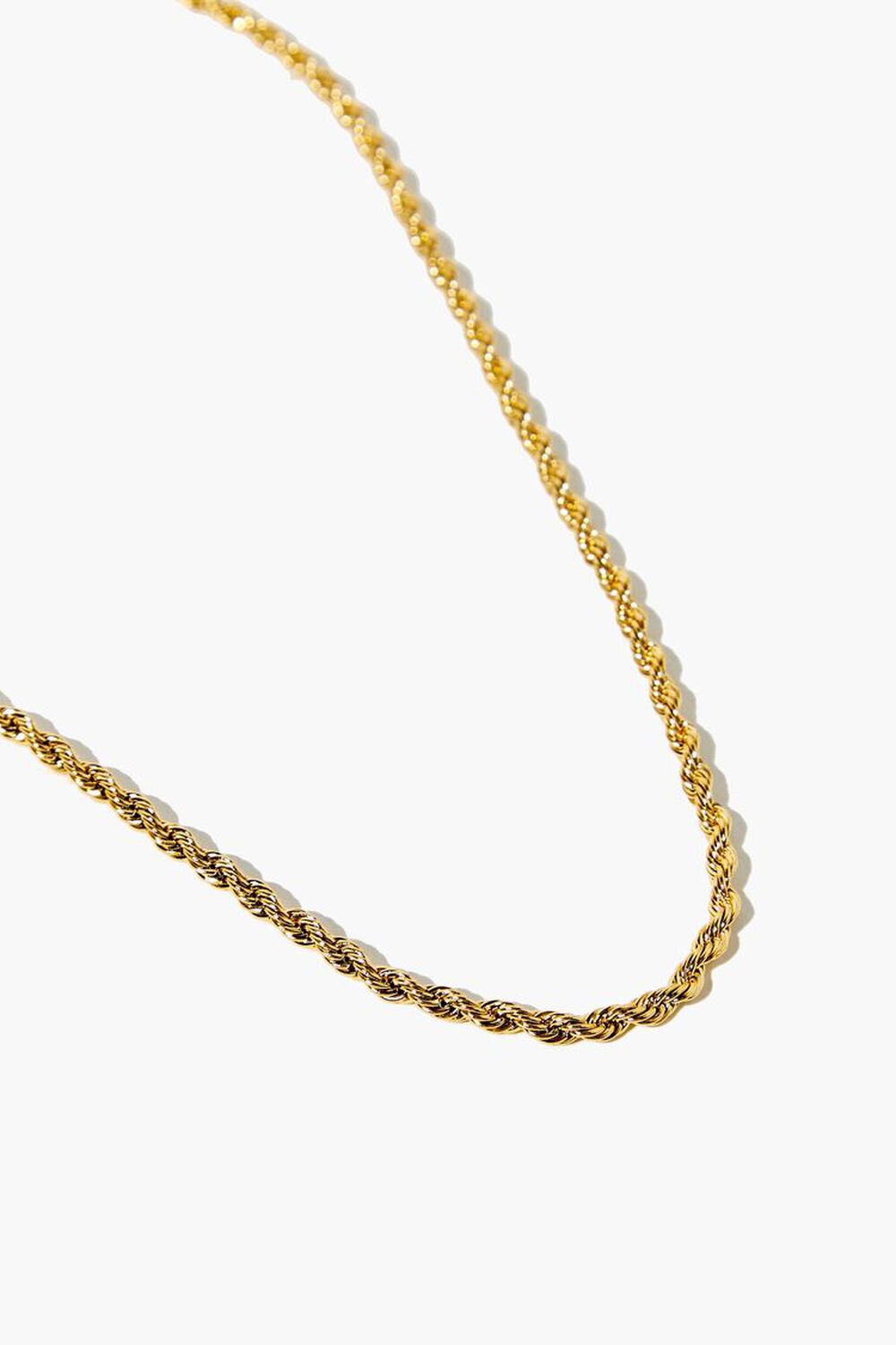 GOLD Men Rope Chain Necklace, image 1