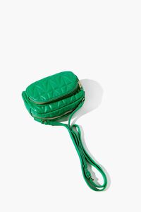 GREEN Quilted Faux Leather Crossbody Bag, image 4