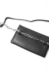 BLACK Faux Leather Belt Bag, image 2