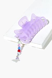LAVENDER Beaded Chain Claw Hair Clip, image 1
