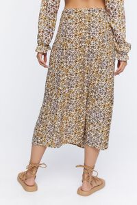 TAUPE/MULTI Floral Print Midi Skirt, image 4
