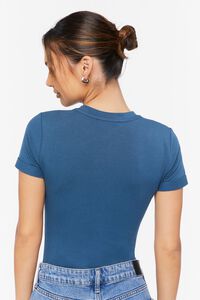 NAUTICAL BLUE Cotton-Blend Tee Bodysuit, image 3