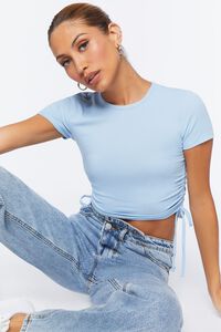 CLOUD Ruched Drawstring Cropped Tee, image 1
