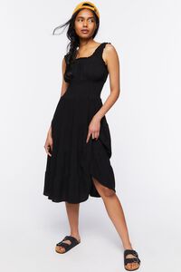 BLACK Sleeveless Tiered Midi Dress, image 1
