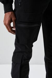 BLACK Drawstring Cargo Slim-Fit Pants, image 5