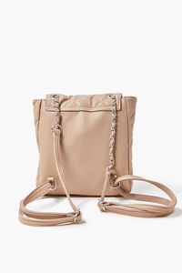 TAUPE Quilted Faux Leather Backpack, image 3