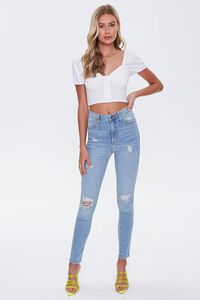 WHITE Puff-Sleeve Crop Top, image 4