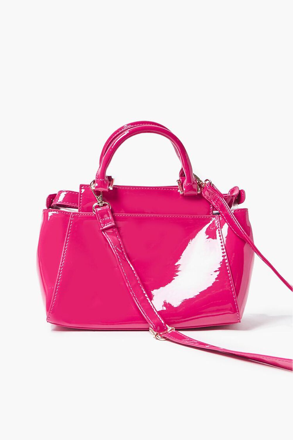 PINK Faux Patent Leather Crossbody Bag, image 3
