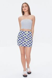 SKY BLUE/MULTI Checkered Butterfly Mini Skirt, image 5