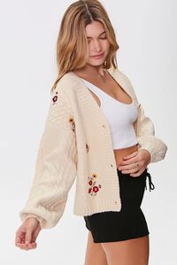 CREAM/MULTI Embroidered Floral Cardigan Sweater, image 2